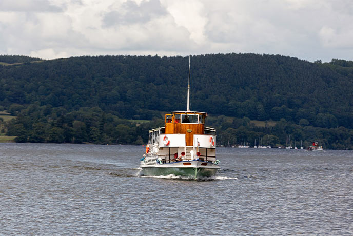 One of the Ullswater Steamers on Ullswater Lake in the Lake District