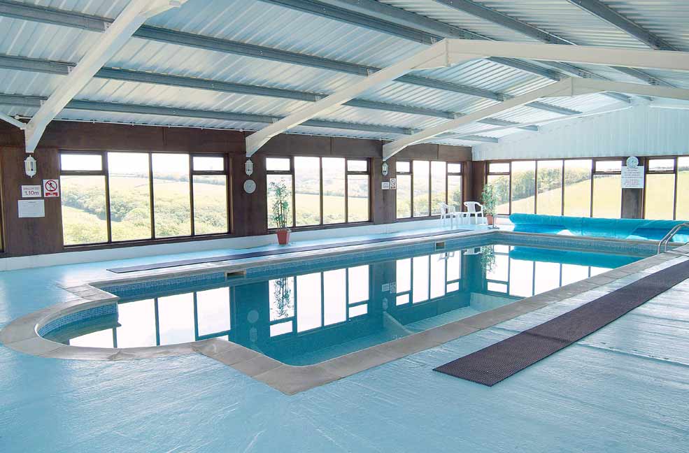 Woodlands Manor properties share the indoor swimming pool and the great views of Cornish countryside.