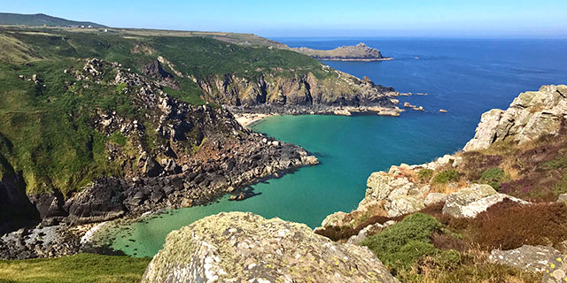 The view west over Zennor cliff's