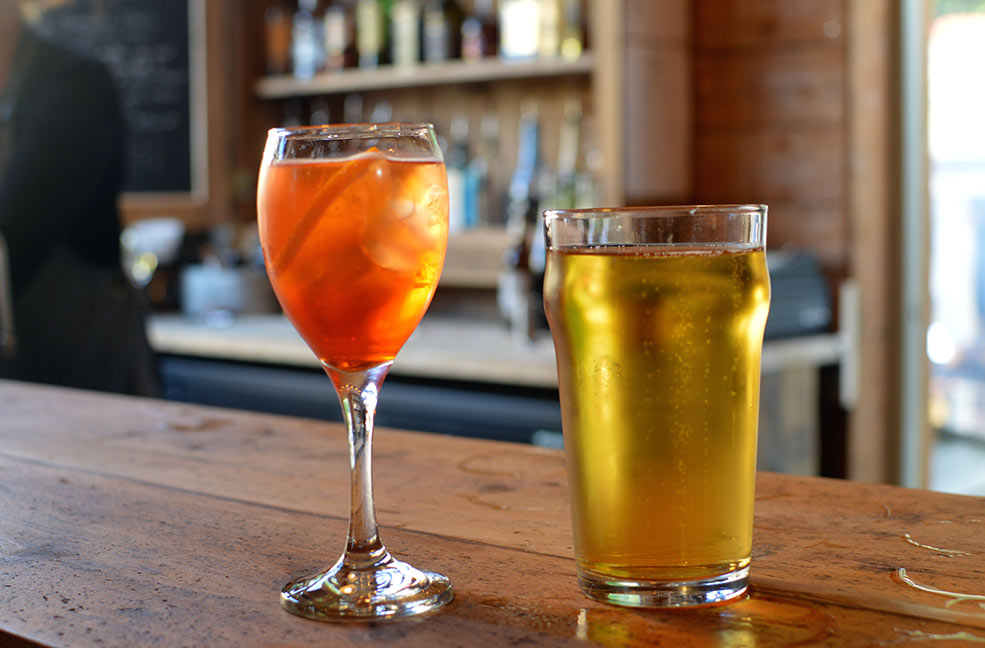 Aperol spritz and Cornish cider were the only way to enjoy this beautiful evening in the sunshine.