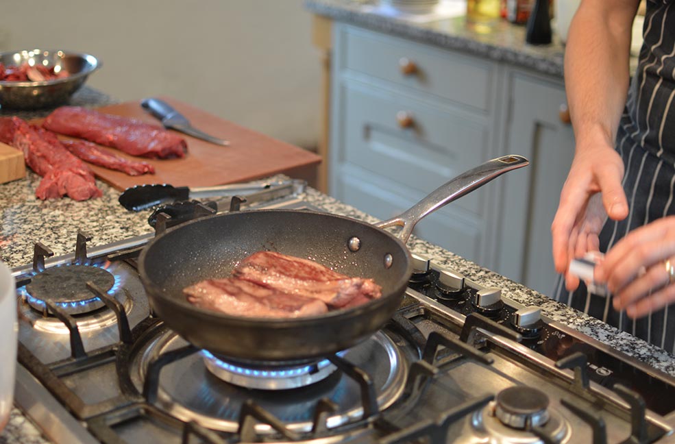 Venison frying at Philleigh Way