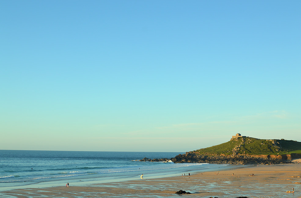 Porthmeor beach in St Ives looks amazing in the summer sunshine.