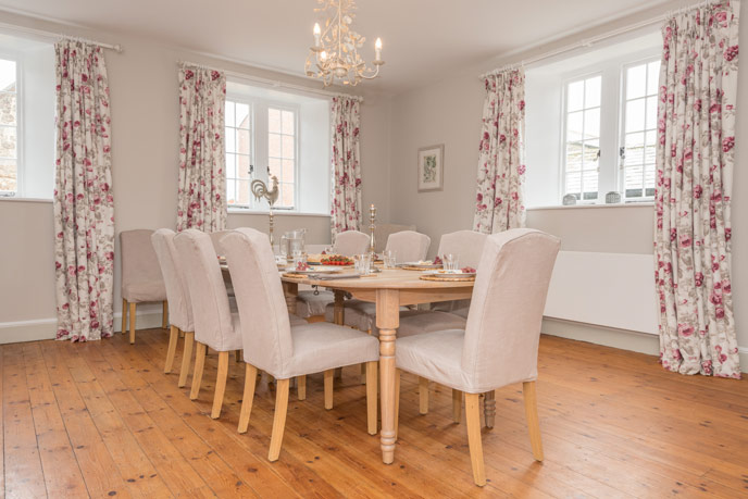 The dining room at Barton Manor