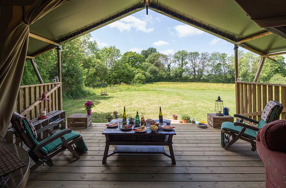 Revel in the joy of your own meadow next to your safari tent.