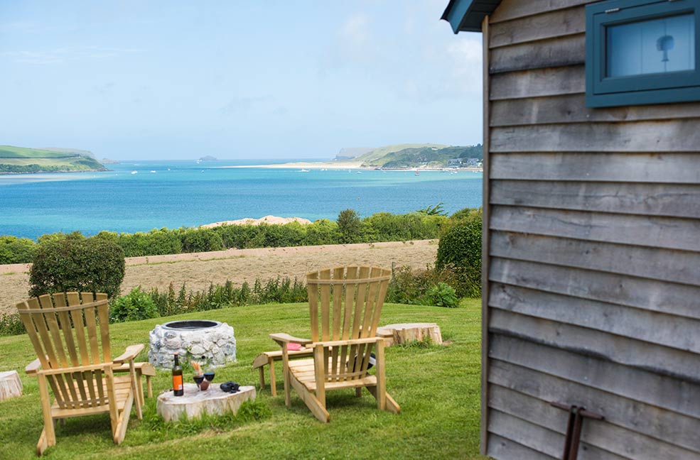 Looking over the Camel estuary, staying at Tregwelen Shepherds Hut means you can hop on to the coast path to Padstow or Wadebridge and get started on your Cornwall adventures.