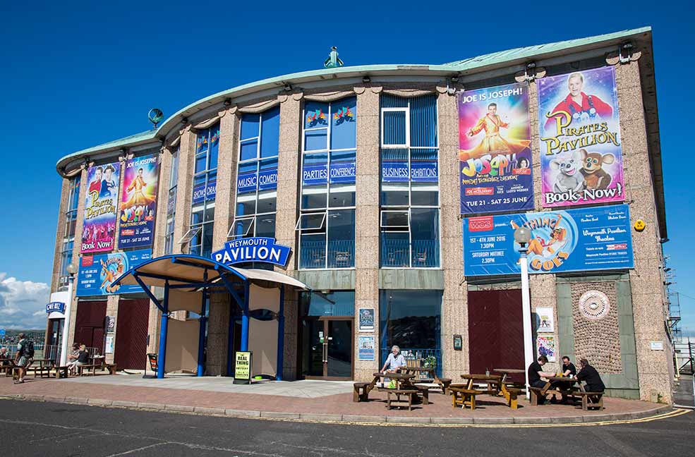 The Pavilion overlooks the sea in Weymouth and stages everything from Easter panto to more serious dramatics.