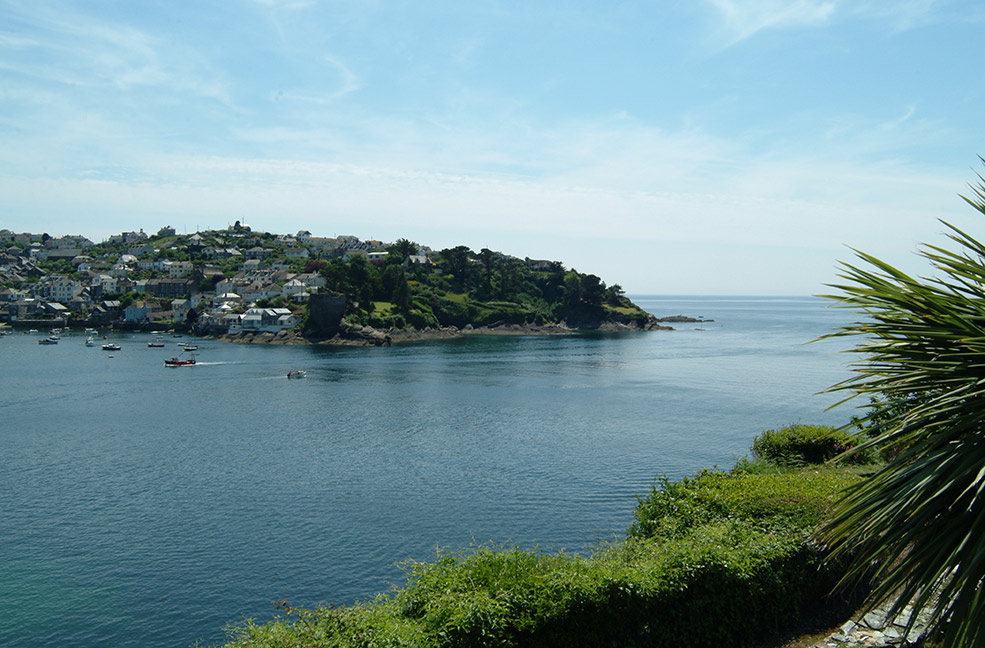 Looking at Polruan from Fowey across the river.