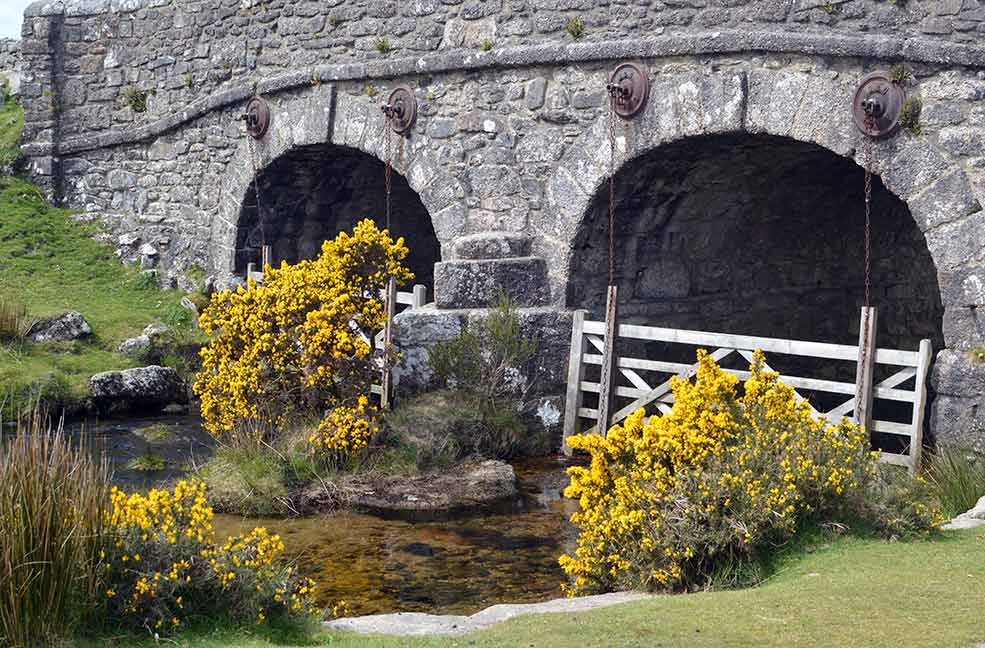 A pretty bridge over a babbling Dartmoor brook.