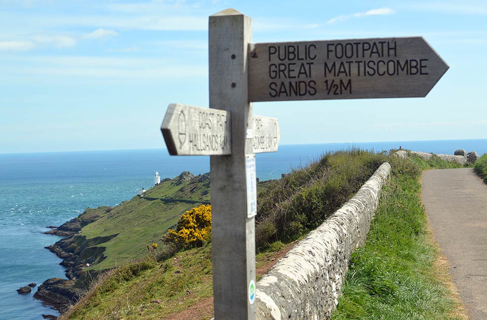 The Start Point signpost. South Devon was gorgeous and hot.