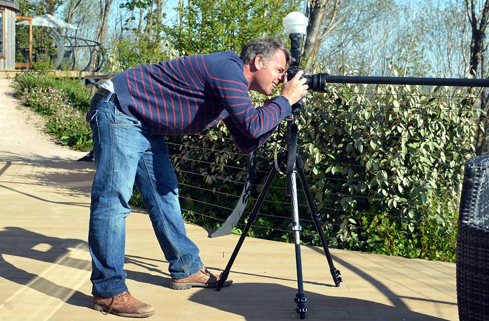 Photographer at work for the Classic Glamping photoshoot.