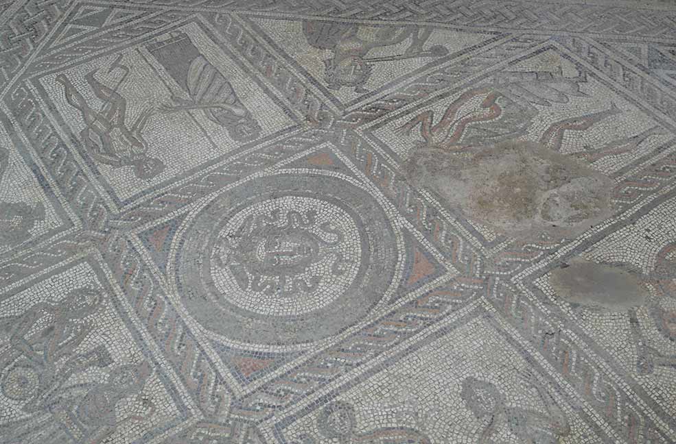 Mosaic in Brading Roman Villa, East Wight