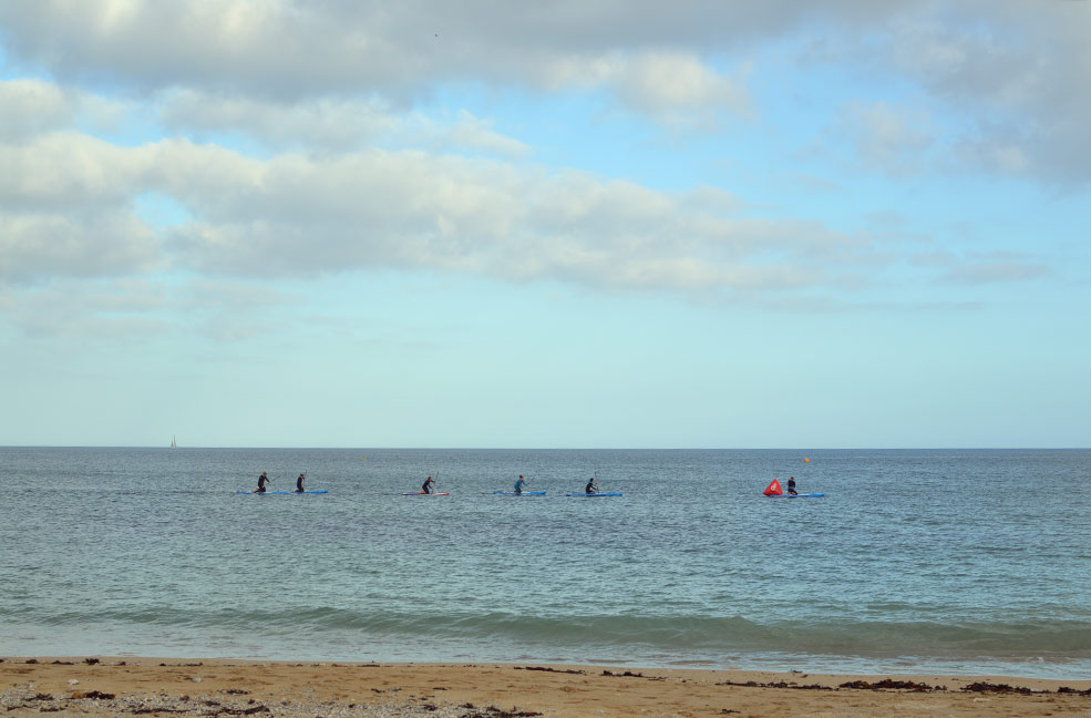 Gyllyngvase beach is perfect for stand up paddle boarding due to the shelter of Falmouth bay.