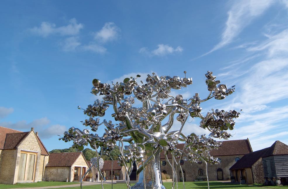 Browse the art on display in the gardens at the Hauser and Wirth gallery in Bruton.