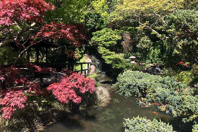 Traditional bridges and trickling streams make this a relaxing place to spend an afternoon.