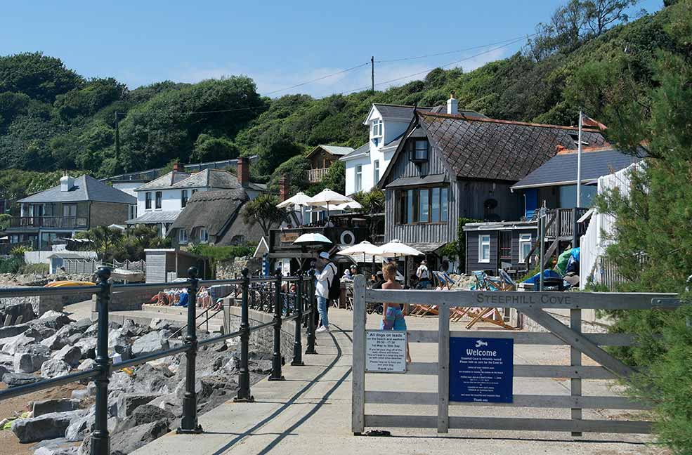 The gated entrance to the heavenly Steephill Cove