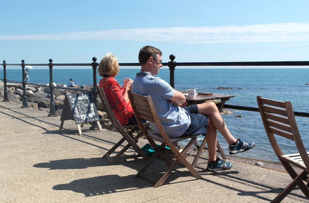 Chilling out with the amazing ocean vista at Steephill Cove.