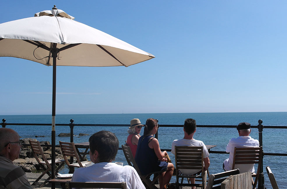 Watching the world go by at Steephill Cove on the Isle of Wight.