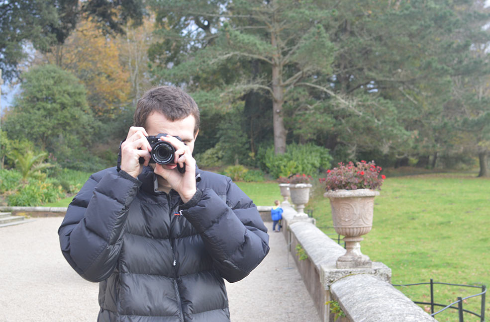 Taking pictures at Trelissick gardens in Cornwall