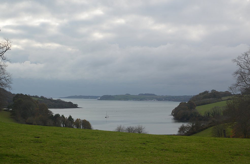 The lake view at Trelissick gardens in Cornwall