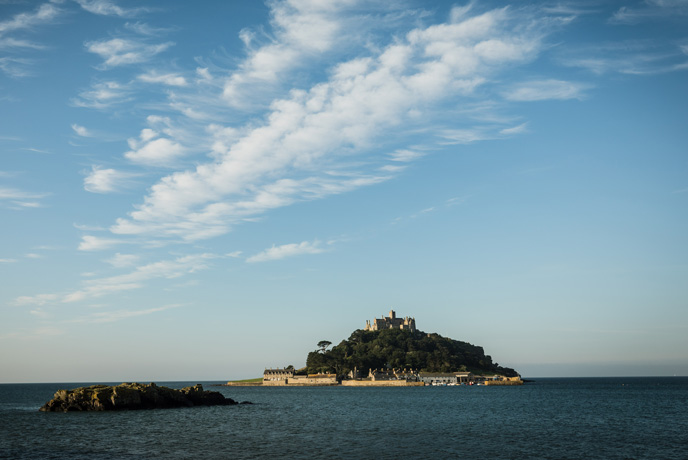 St Michael's Mount over the sea from Penzance