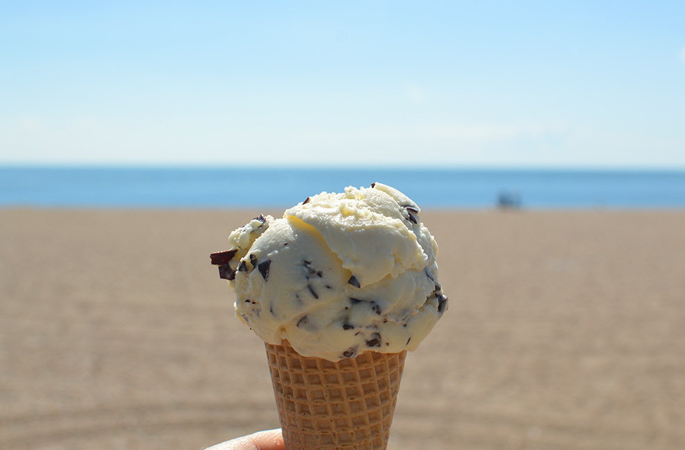 A tasty ice cream on Blackpool Sands in south Devon.