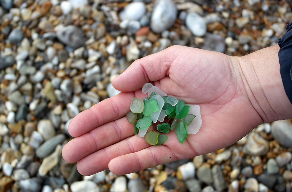 Sea glass collecting