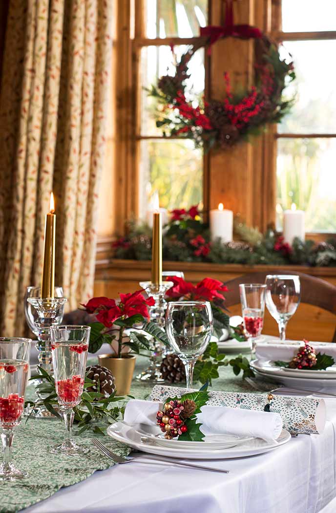 Set the table using homemade decorations at your holiday cottage.