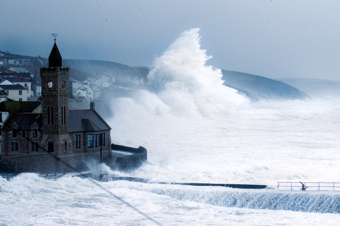 Porthleven storm watching