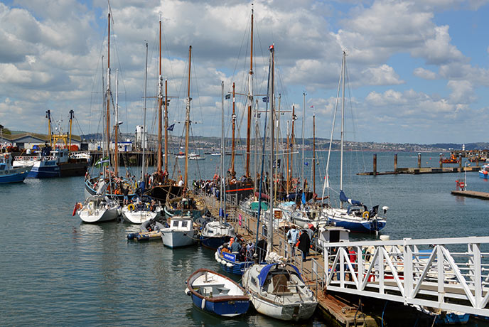 The ships in Brixham marina that you can take a tour of for a small price.