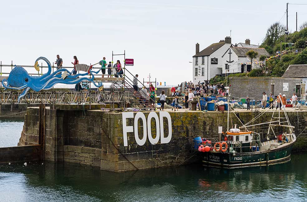 Porthleven Food Festival have a bridge over the harbour each year.