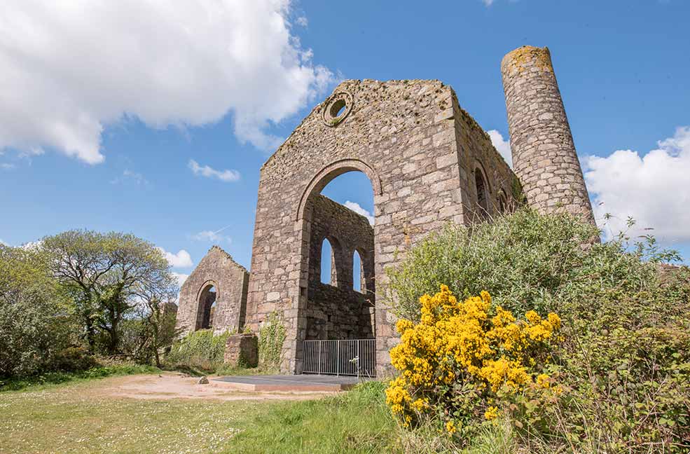 The old mining buildings along the Great Flat Lode in Cornwall.