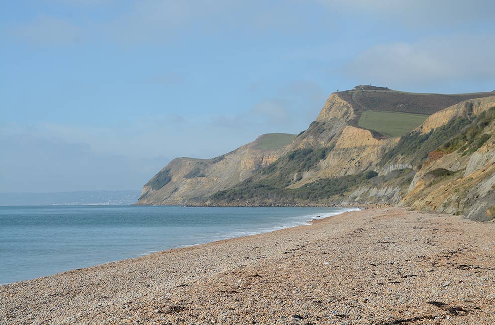 The Golden Cap is an iconic view along the coast from West Bay in Dorset.