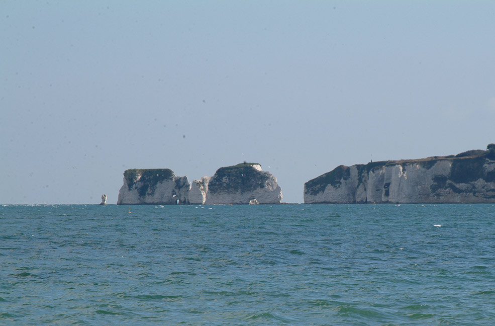 The Old Harry Rocks are a stunning Dorset landmark showing off the chalk ground of Britain's south coast.