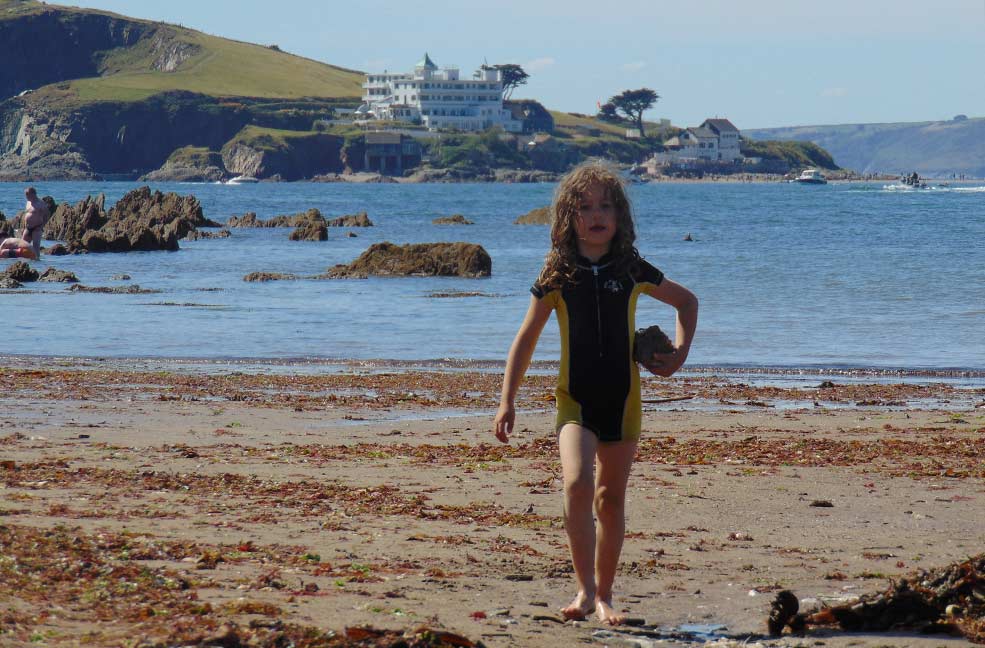 The Burgh Island hotel is an art deco marvel and the beach at Bigbury On Sea has sea on both sides - something we're still struggling to get over. How cool.