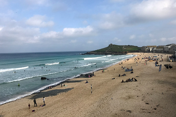 The game starts at a well near Porthmeor beach in St Ives.