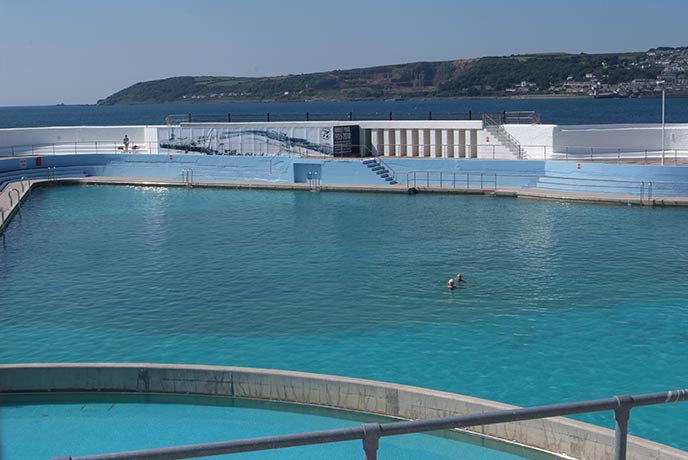 Swim in the tropical lagoon of one of Europe's last saltwater lidos, Jubilee pool in Penzance.