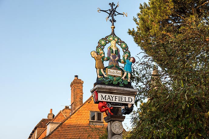 Each of the villages in the High Weald has a pretty sign right at the middle.