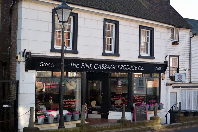 The Pink Cabbage is a pretty cafe in the heart of the village of Mayfield.