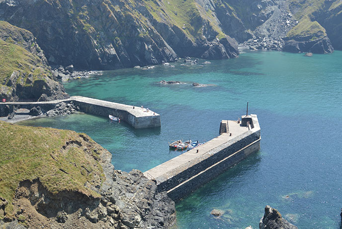 Mullion Cove Harbour is a pretty spot in Cornwall, especially when the sun shines.