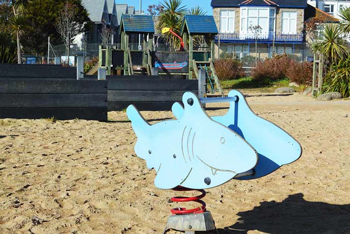 Play area on the promenade in Penzance Cornwall