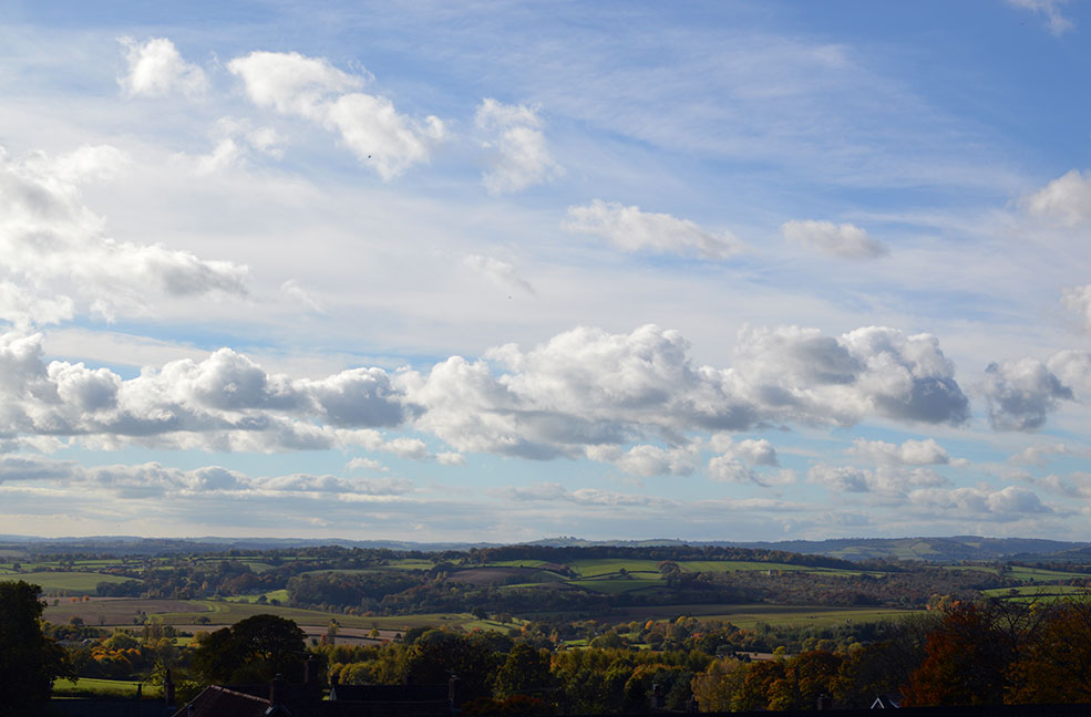 The stunning view from Bashford Lodge, a Classic Cottages property next door to Quantock Trekking.