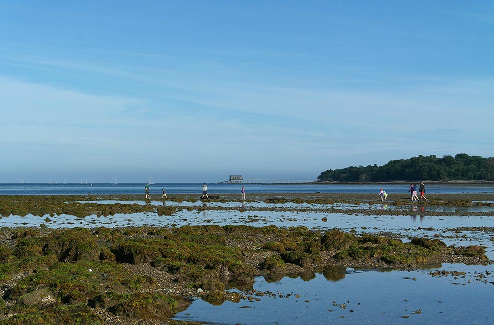 The views across the solent from St Helens on the Isle of Wight.