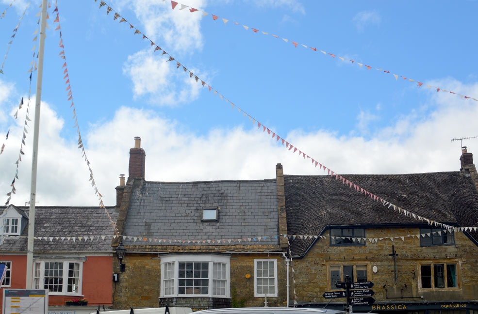 Beaminster rooftops and Brassica