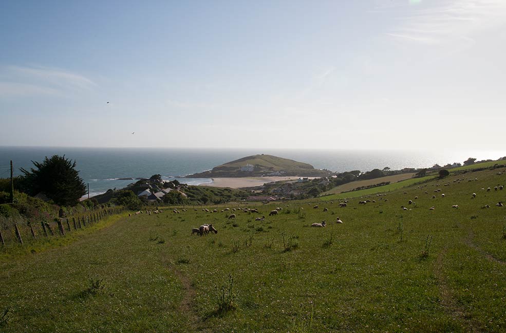 Burgh Island can be seen from many angles along the coast paths around Bigbury on Sea.