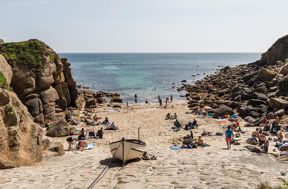 Porthgwarra is just around the corner from Porthcurno and the Minack theatre.