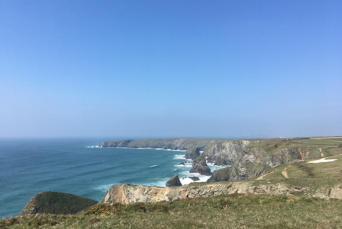 The Bedruthan Steps walk on the north Cornwall coast is absolutely breathtaking.