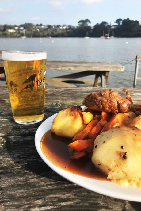 Treat yourself to a riverside roast at the Pandora Inn on Restronguet Creek.