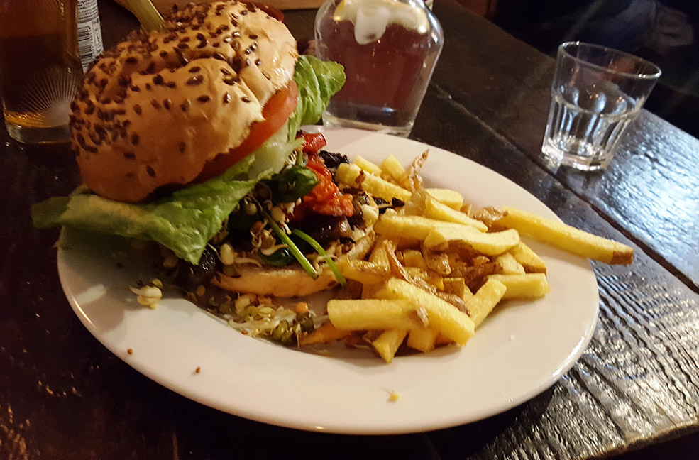 Find tasty vegan and vegetarian burgers at Blas Burgerworks in St Ives, Cornwall. 