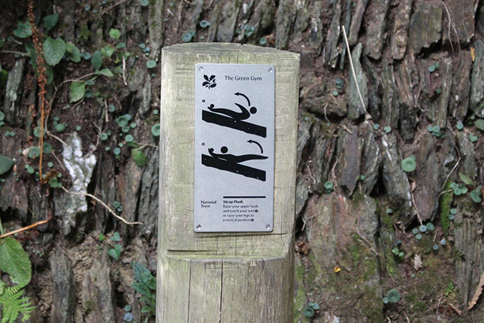 The green gym at Penrose is a really cool way to amp up a quiet walk around Loe Pool.