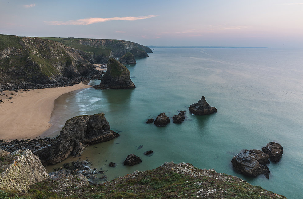 Bedruthan Steps near Newquay is a breathtaking place to visit in Cornwall.